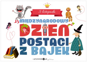 Międzynarodowy Dzień Postaci z Bajek – napis - Printoteka.pl